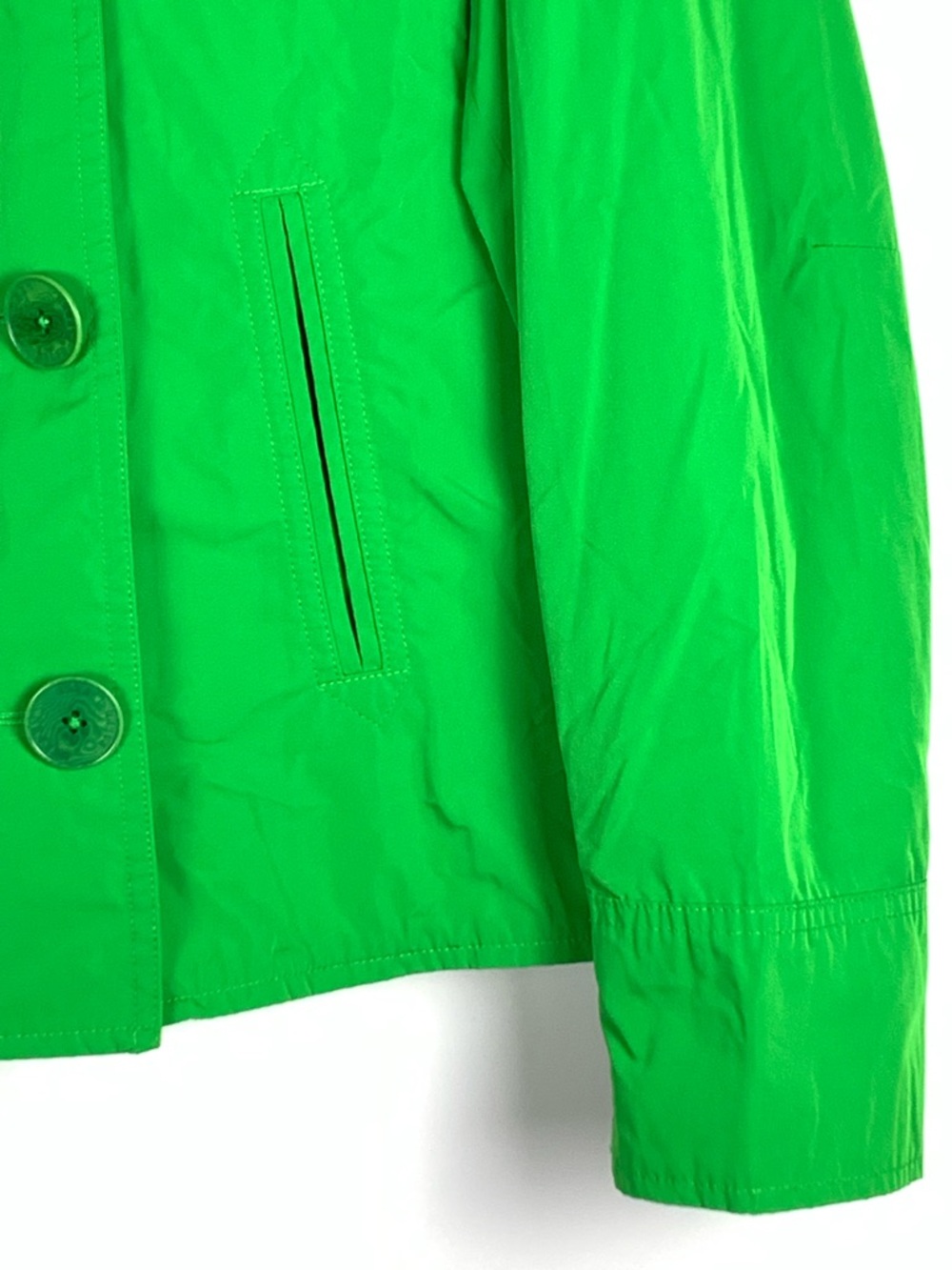 Lauren Ralph Lauren Jacket 8 Green Double Breasted Cropped Lightweight - Picture 7 of 15